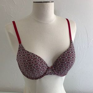 Victoria’s Secret Perfect Shape wired padded modern print bra size 32D EUC